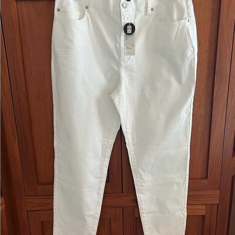 Eileen Fisher Women's Straight Leg White Jeans